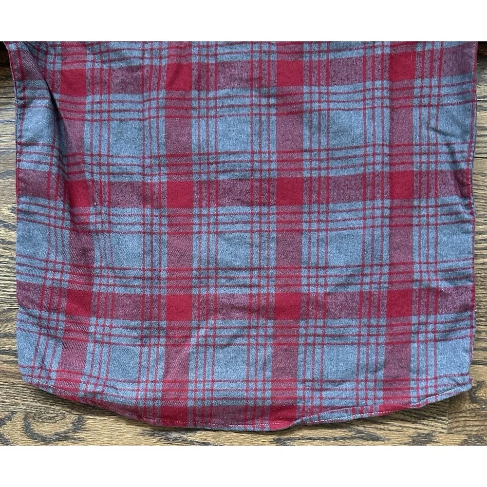 The North Face Mens Approach Flannel Shirt Red Gray Plaid Long Sleeve M